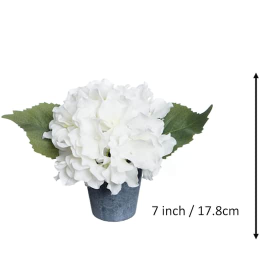 10" Premade White Hydrangea Potted Plant by Ashland®